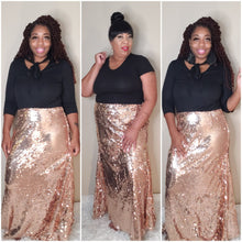 Load image into Gallery viewer, Fishtail Sequin Maxi Skirt
