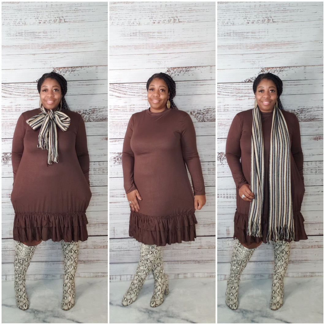 Ruffle Me Dress/Scarf Set