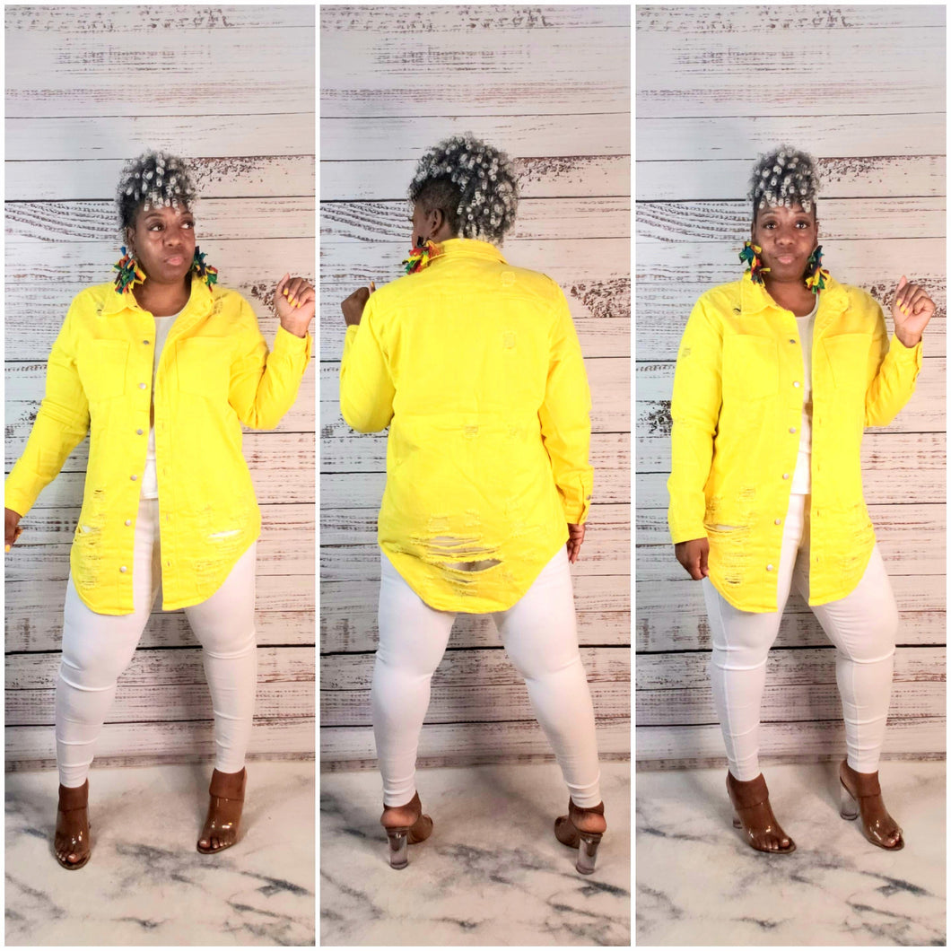 Nova Distressed Shacket