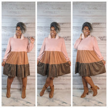 Load image into Gallery viewer, Blushing Suede Tiered Dress
