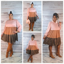 Load image into Gallery viewer, Blushing Suede Tiered Dress
