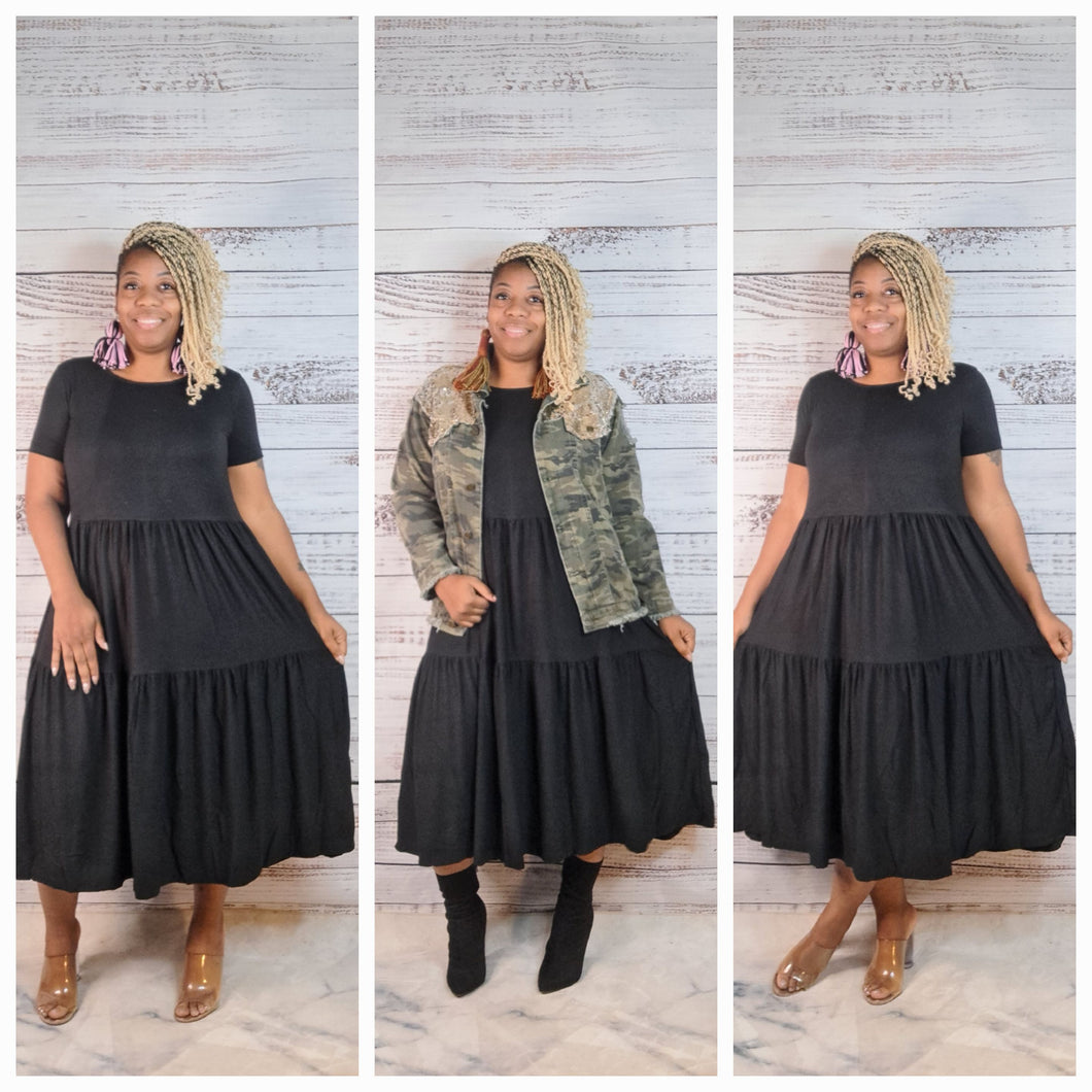 Remi Tiered Midi Dress (PLUS)